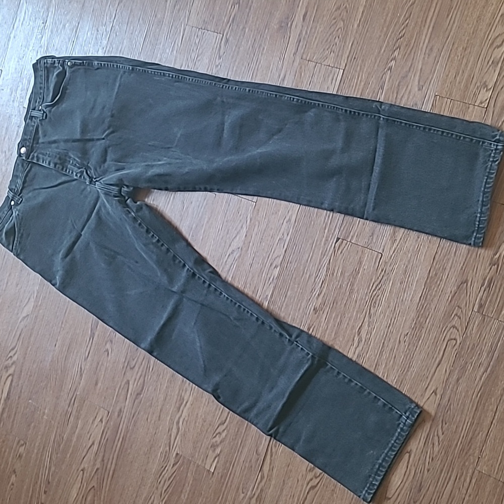 Vintage 90s Wrangler Black Denim Jeans Bootcut Mens Size 36x34 USA MADE - Picture 3 of 16